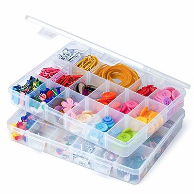 15 Grid Clear Organizer Box Adjustable Dividers Plastic Compartment Storage  Container For Craft, Beads, Earrings,Jewelry, Small Parts1pc