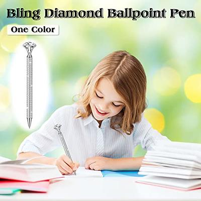 6 Pcs Diamond Pens with Crystal,Pens with Diamonds on Top, Diamond Pens  Bulk including Black Ink Pen Refill, Diamond Top Pens for Office School Home