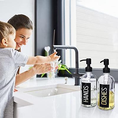 Granrosi Dish Soap Dispenser for Kitchen Sink, Kitchen Soap Dispenser Set  of 2, Hand Soap Dispenser Pump, Farmhouse Kitchen Liquid Soap Dispenser