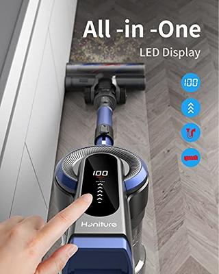 Cordless Vacuum Cleaner 38Kpa 450W Stick Vacuum Cleaner with LCD Touch  Screen Aromatherapy 7-Layer Filtering for Hardwood Floors Carpets Pet Hair  Honiture 