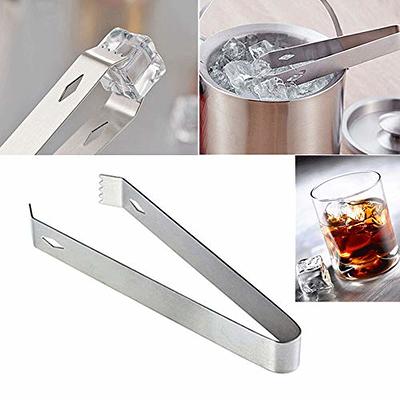 Stainless Steel Ice Bucket Tongs Serving Bar Tongs for Ice Cube Sugar, Gold