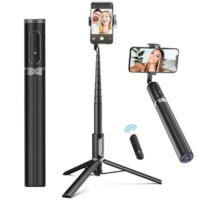 62 Phone Tripod & Selfie Stick, Extendable Cell Phone Tripod Stand with  Wireless Remote and Phone Holder, Compatible with iPhone Android Phone,  Camera (Black)(NO.867) 