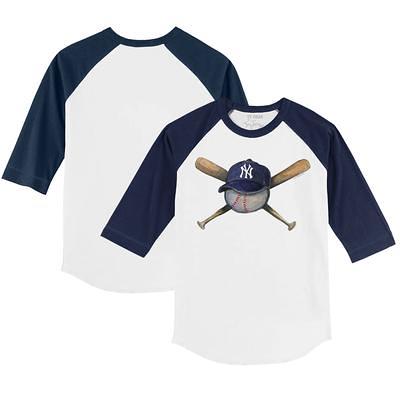 New York Mets Tiny Turnip Infant Base Stripe Raglan 3/4 Sleeve T-Shirt -  White/Royal