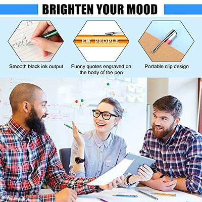 Snarky Funny Office Pens,12 Pcs Negative Sarcastic Hilarious Quotes Work  Ballpoint Pens with Stylus Tip for Colleague Co-workers Gift Black Ink  (Style