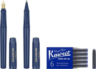 Moleskine x Kaweco, Fountain Pen and Ballpen Set, Medium Nib/1.0mm Point,  Blue with Blue Ink - Yahoo Shopping