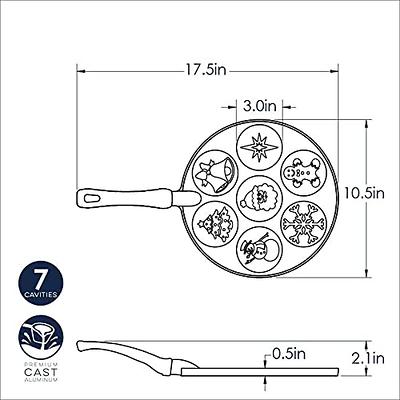 Nordic Ware Falling Snowflake Pancake Pan, Cast Aluminum with imported  phenolic handle, 10 Year Warranty, 3.13 X 3.13 X 0.25 