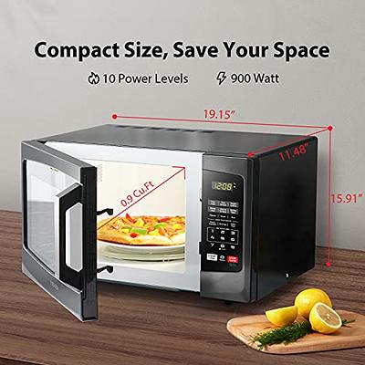  BLACK+DECKER Digital Microwave Oven with Turntable Push-Button  Door, Child Safety Lock, Stainless Steel, 0.9 Cu Ft: Home & Kitchen