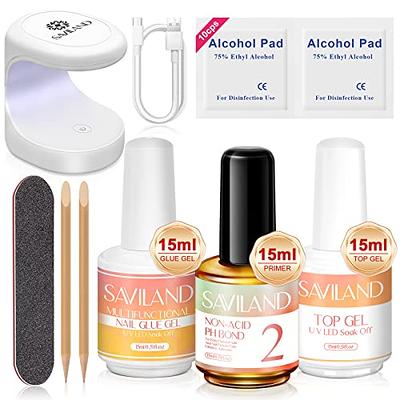 Clara Colors Nail Tips and Glue Gel Kit - Gel x Nail Kit 550pcs Soft Gel Nail Tips Half Matte Medium Coffin Shape with Mini LED Nail Lamp,Top Coat