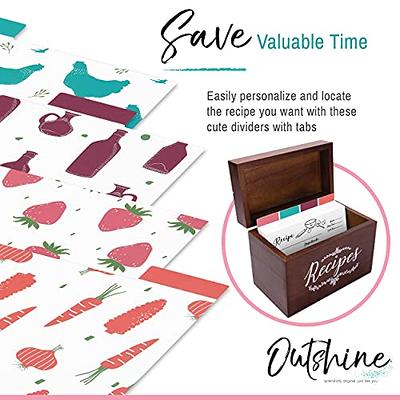 Outshine Co Premium Kraft Recipe Card Dividers 4x6 With Tabs (set