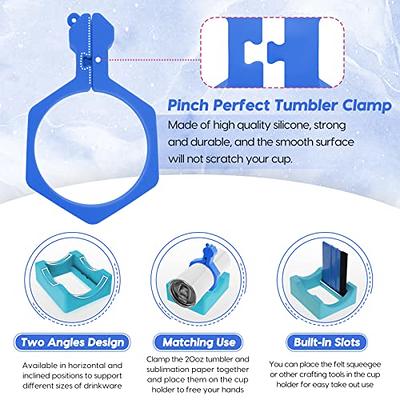 Pinch Perfect Tumbler Clamp, Silicone Tumblers Pinch & Cup Cradle & Felt  Squeegee for 20 Oz Sublimation Blank Tumbler Mug Products, Halloween  Christmas Festival DIY Crafts as a Great Gift (Blue+Blue) 