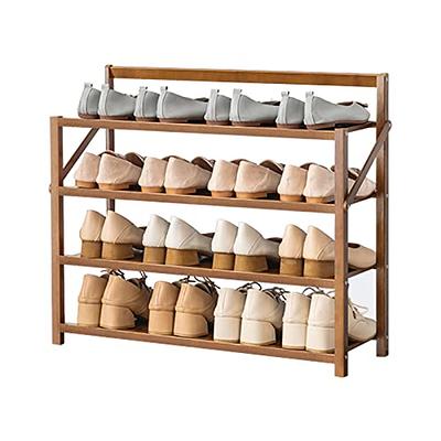 Bumusty Expandable 2 Tier Shoe Organizer Rack, Shoe Rack for