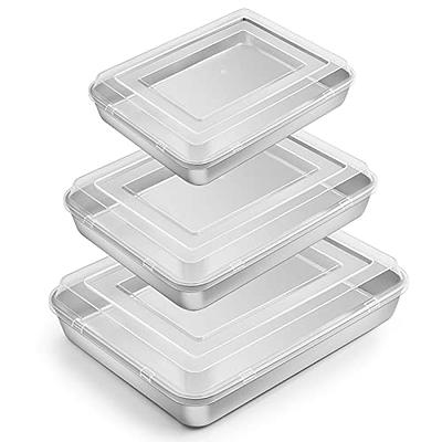 MESTAEK 9x6.5 Sturdy Foil Pans + Snap-On Lids (5 Pack)