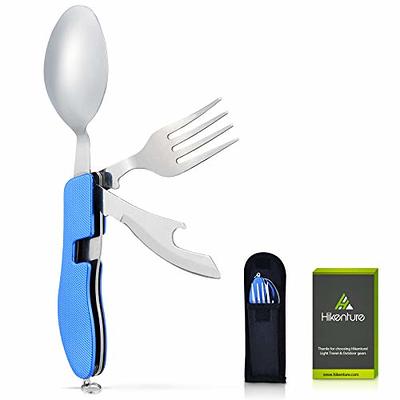 Stainless Steel Kitchen Utensil Set 7-in-1 Folding Tableware (Fork/Knife/Spoon/Bottle  Opener) for