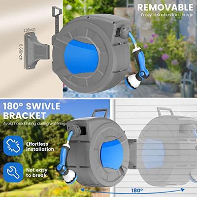 REDUCTUS Retractable Garden Hose Reel Wall Mount 1/2 x 75 ft Retractable  Hose Reel with 10 Pattern Nozzle, Automatic Slow Rewind System/Lock Any  Length/180°Swivel Hose Reel for Outside - Yahoo Shopping