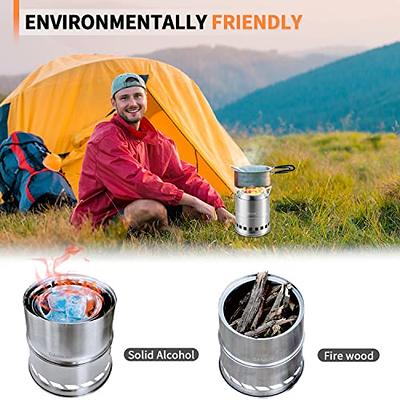 Portable Outdoor Wood Burning Stove With Chimney Pipe Camping Firewood  Stove Accessories Picnic Stainless Steel Hot Tent Stove