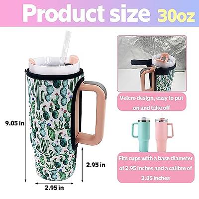 Neoprene Insulator Sleeve for Stanley Quencher 30 oz Tumbler  with Handle, Reusable Protective Water Bottle Sleeve Cover Compatible with Stanley  30 oz,Stanley Cup Accessories (Cactus): Tumblers & Water Glasses