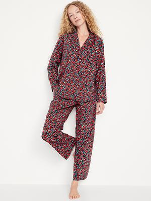 Patterned Poplin Pajama Pants