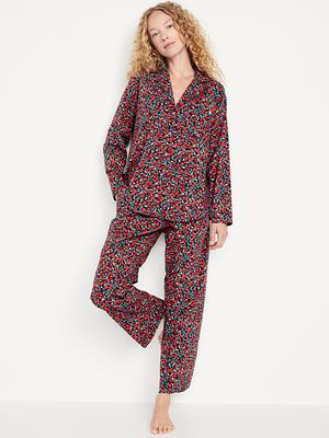 Oversized Printed Poplin Pajama Set for Women - Yahoo Shopping