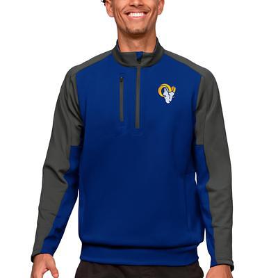 Men's Antigua Heather Black Detroit Lions Hunk Quarter-Zip Pullover Top