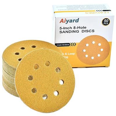 35 Pcs Sanding Discs, 5 Inch Hook and Loop Sandpaper Set 8 Hole