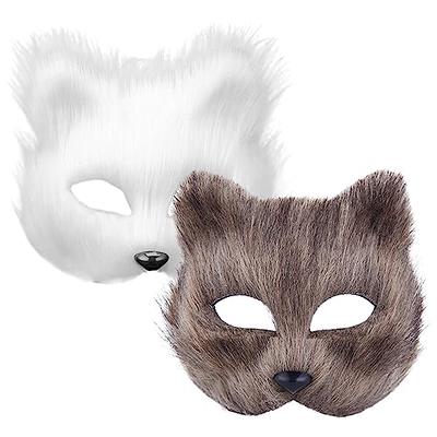 Toyvian 2pcs Mask Halloween Fox Therian Mask Cosplay Costume Half Face  Animal Furry Party Halloween Eye Cat Masks Halloween Costumes - Yahoo  Shopping