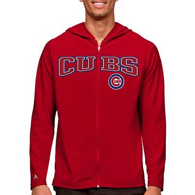 Men's Antigua White Chicago Bears Metallic Logo Victory Full-Zip Hoodie