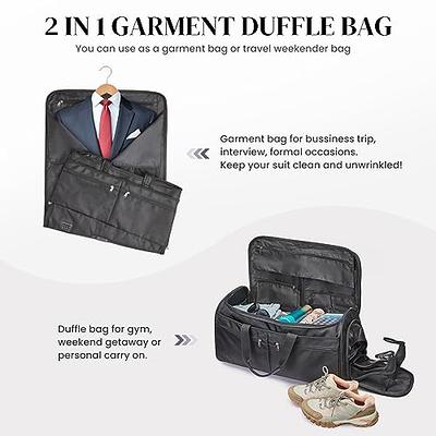 Garment Bag for Travel, Convertible Carry on Garment Duffel Bag for Men  3Pcs, Faux Leather Waterproof Large Weekender Bag for Men 2 in 1 Hanging  Suitcase Suit Dress Business Travel Bag - Yahoo Shopping