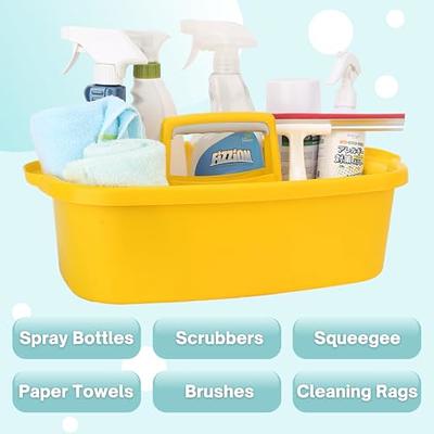 KeFanta Cleaning Supplies Caddy 2 Pack Cleaning Supply Organizer with Handle Plastic Bucket for Cleaning Products Tool Storage Caddy Blue