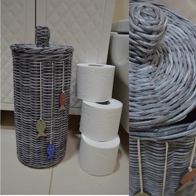 Storage Toilet Paper Toilet Paper Basket Spare Roll Holder Toilet Paper  Basket With Handle, Wicker Bathroom Basket Toilet Paper Holder 