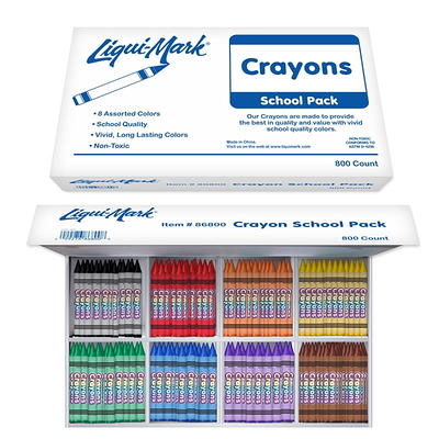 Choice 24 Assorted Colors Bulk School Crayons Pack in Print Box