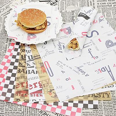 100 Pack 12 x 12 Inch Deli Paper Water and Grease Resistant Tray Liner Wax  Paper Sheets Sandwich Wrapping Paper Food Wrapping Basket Liners for Tray