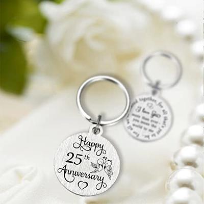 Anniversary Keychain Couple Gifts for Him Her, Happy Wedding