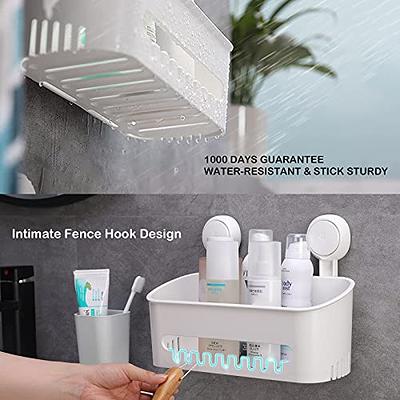 Shower Caddy Suction Cup Set Shower Shelf Shower Basket One Second  Installation NO-Drilling Removable Suction Shower Organizer Powerful  Waterproof Bathroom Caddy Organizer 