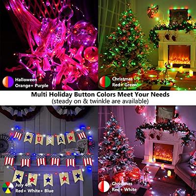 JMEXSUSS 33ft 100 LED White Christmas Lights, 8 Modes Clear Wire Twinkle  Fairy String Lights Indoor, Plug-in Christmas String Lights Outdoor