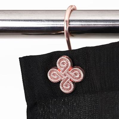 Rose Gold Shower Curtain Hooks: Pink Rust Proof Metal Shower Curtain Rings  for Bathroom - Glam Flower Clover Shaped Decorative Shower Curtain Hooks  Hangers for Shower Rod - Set of 12 - Yahoo Shopping