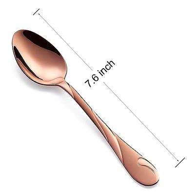 Seeshine Rose Gold Dinner Spoon Set, 6-Piece Stainless Steel