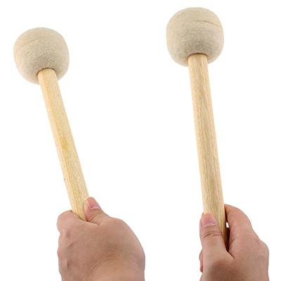 2 pcs Bass Drum Mallet Drumstick Wooden Felt Drum Stick Anti-slip  Percussion Drum Sticks 