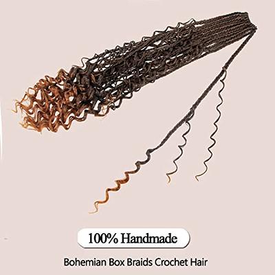 Coolbeeza 8 Packs Box Braids Crochet Hair with Curly Ends Goddess