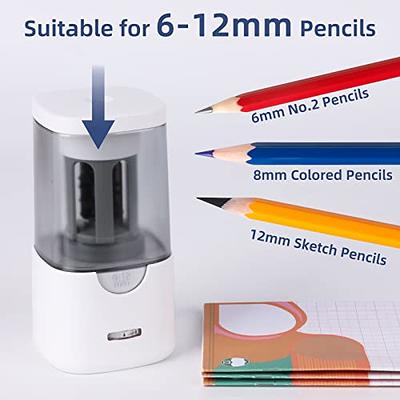 Electric Pencil Sharpener Super Sharp Pencil Sharpener for Colored Pencils  Auto Stop Fast Sharpen Pencil Sharpener Plug in for 6-12mm  No.2/Colored/Sketch Pencils Suit for School Office (Black)