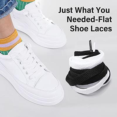 Voitead Shoe Laces, Flat for Sneakers: Converse, Air Force 1, & More (Black, - Yahoo Shopping