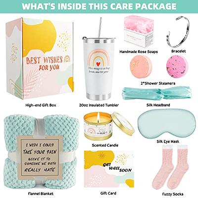  Self Care Gifts for Women, Thinking of You Unique Birthday  Gifts, Get Well Soon Care Package with Luxury Flannel Blanket, Christmas  Relaxing Spa Gift Box Basket for Her Sister Best Friends