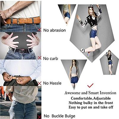 WERFORU 2 Pack Men 2 Loop No Show Elastic Invisible Belt for Women Jeans  Stretch Belt,Fit 1.5 Inch Belt Loop at  Men’s Clothing store