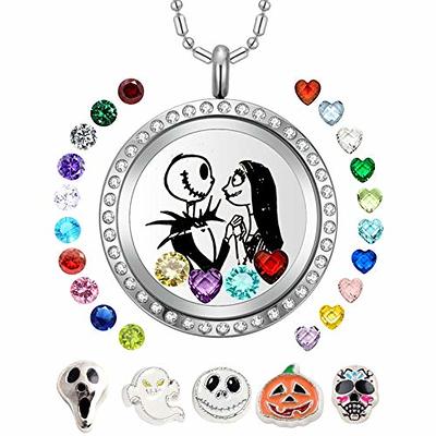 AZNECK 30mm Jack and Sally Nightmare Before Christmas Necklaces