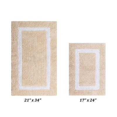 Resort Collection Plush Shag Chenille 17 x 24 Bath Mat, White