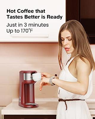 Famiworths Single Serve Coffee Maker for K Cup and Ground Coffee, 6 to 14  Oz Brew Sizes, Fits Travel Mug, Mini One Cup Coffee Maker with  Self-cleaning Function, Red - Yahoo Shopping