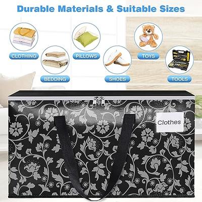 Jumbo Heavy-Duty Moving Bags, Clothing Storage Bags with Sturdy Zipper -  Better than Moving Boxes - Perfect Clothes Storage Bins, Moving Supplies