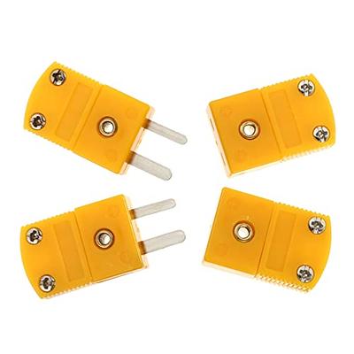K Type Thermocouple Wire Connectors Female Plug 120°C(248°F) Orange 5pcs