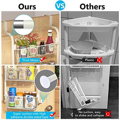 Over the Door Pantry Organizer, 6-Tier Pantry Door Organization and Storage,  Heavy-Duty Metal Hanging Kitchen Spice Rack Can Organizer(4x4.72+2x5.9  Width Baskets, Cream White)