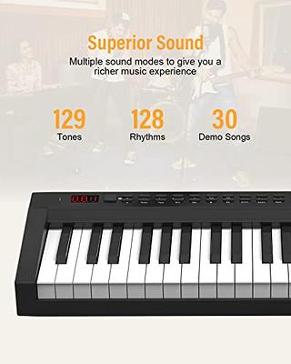 Pyle, Electric Musical Keyboard 61 Keys, Foldable Portable Electronic  Standard Piano with Bluetooth, 129 Tones, 128 Audio Rhythms, Includes  Sustain