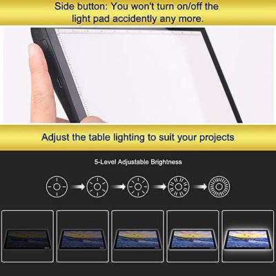 TOHETO Portable A4 Tracing LED Copy Board with Carry Bag, Cordless Battery  Powered 5 Levels Brightness Light Box Rechargeable Light Board for Weeding
